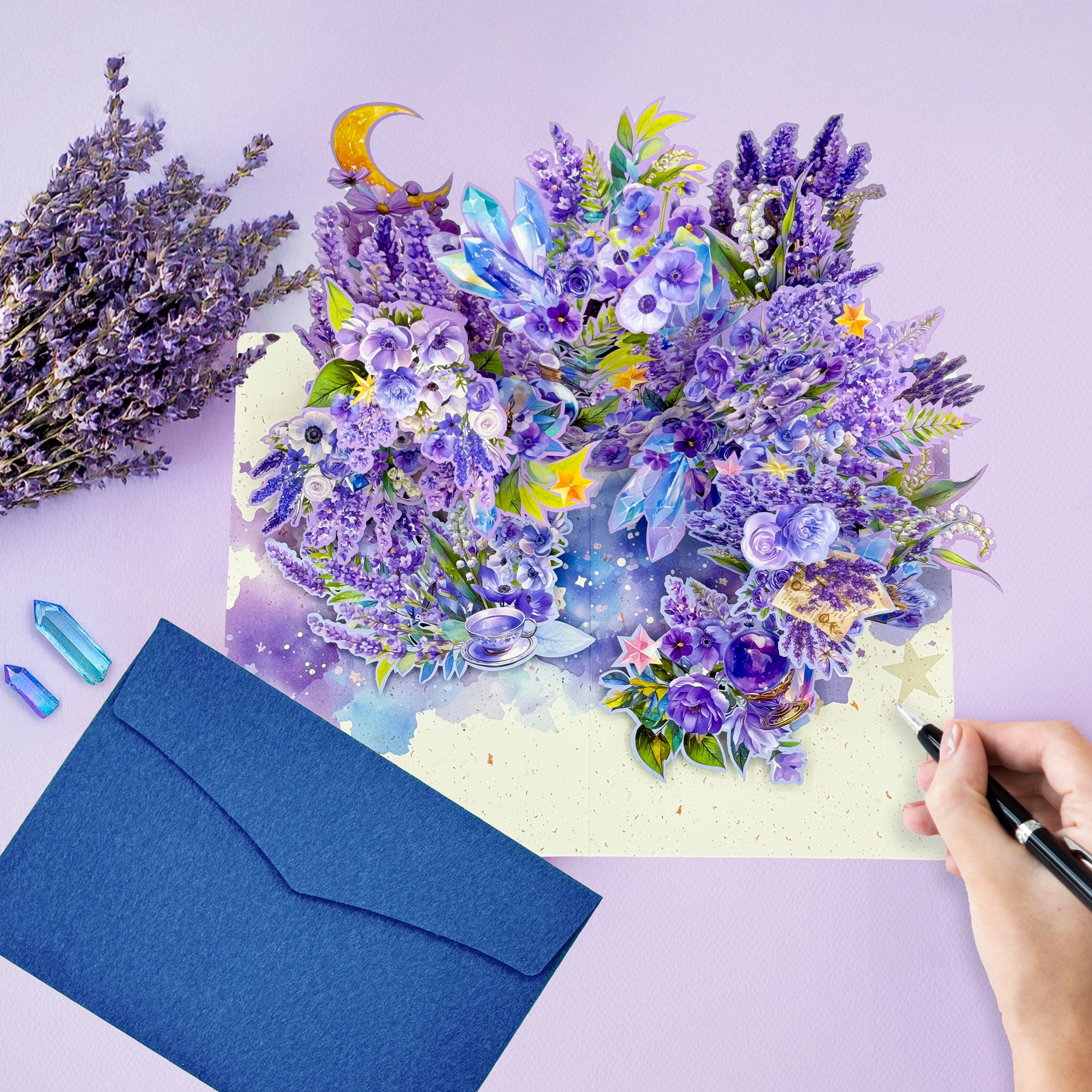 Petal&Pop -- Magic Moonlit Scented 3D Pop-Up Card